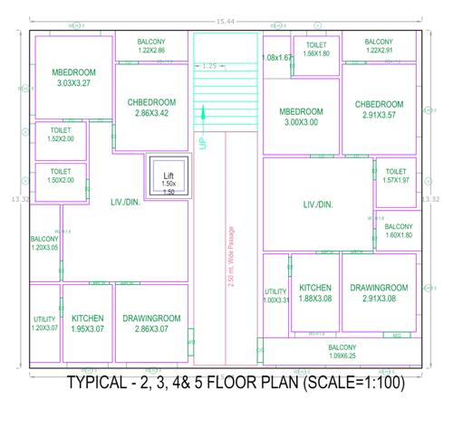  omkar-heights Omkar Heights Cluster Plan from 2nd to 5th Floor