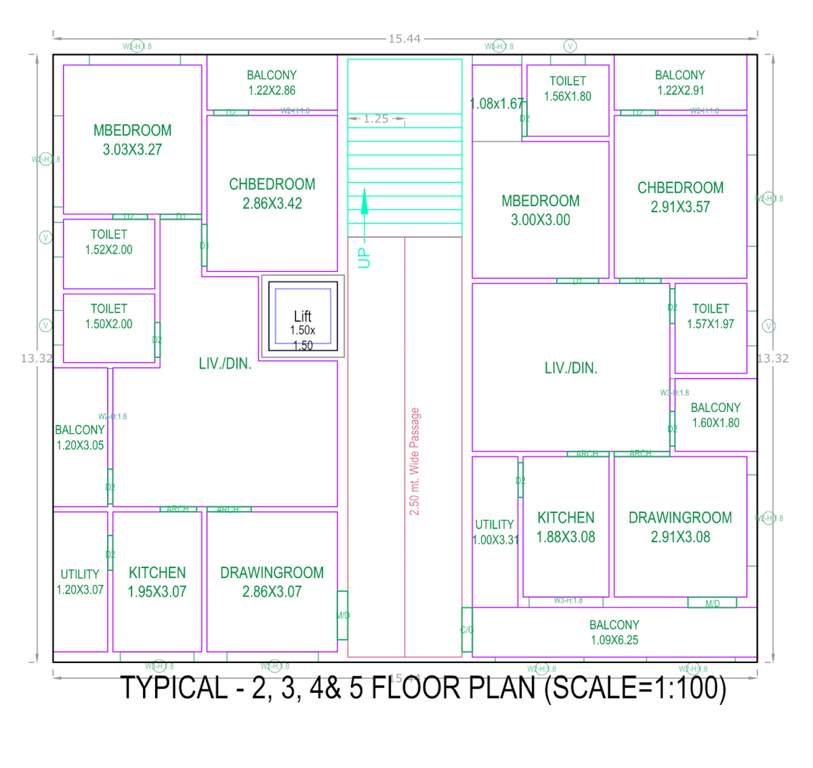  omkar heights Omkar Heights Cluster Plan from 2nd to 5th Floor