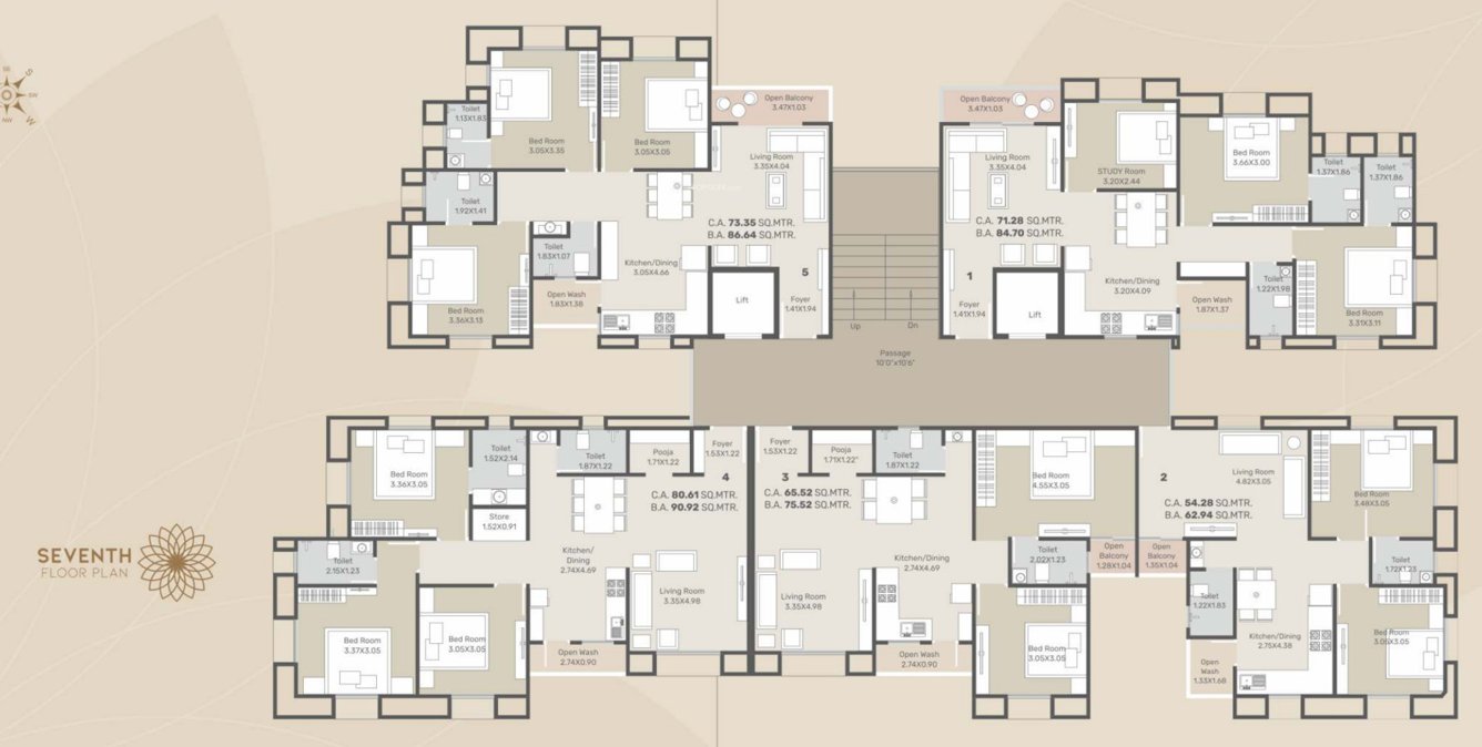 sharnam arcade Sharnam Arcade Cluster Plan for 7th Floor