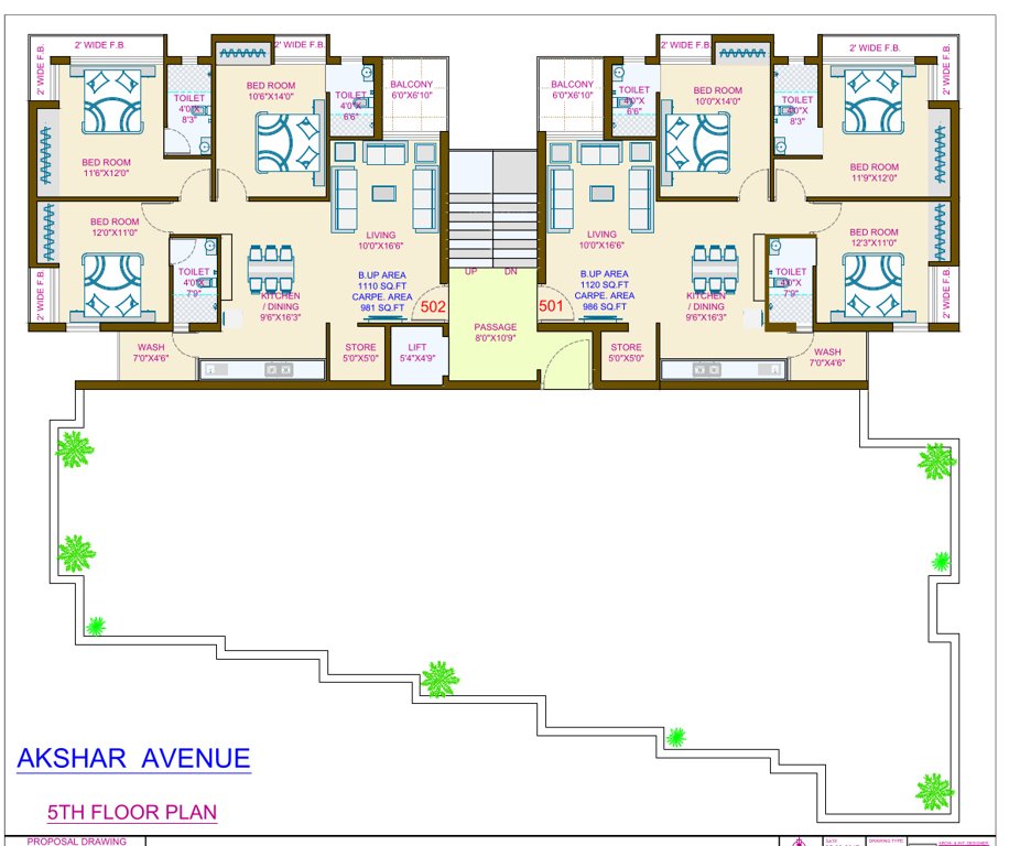 akshar avenue Tower A Cluster Plan
