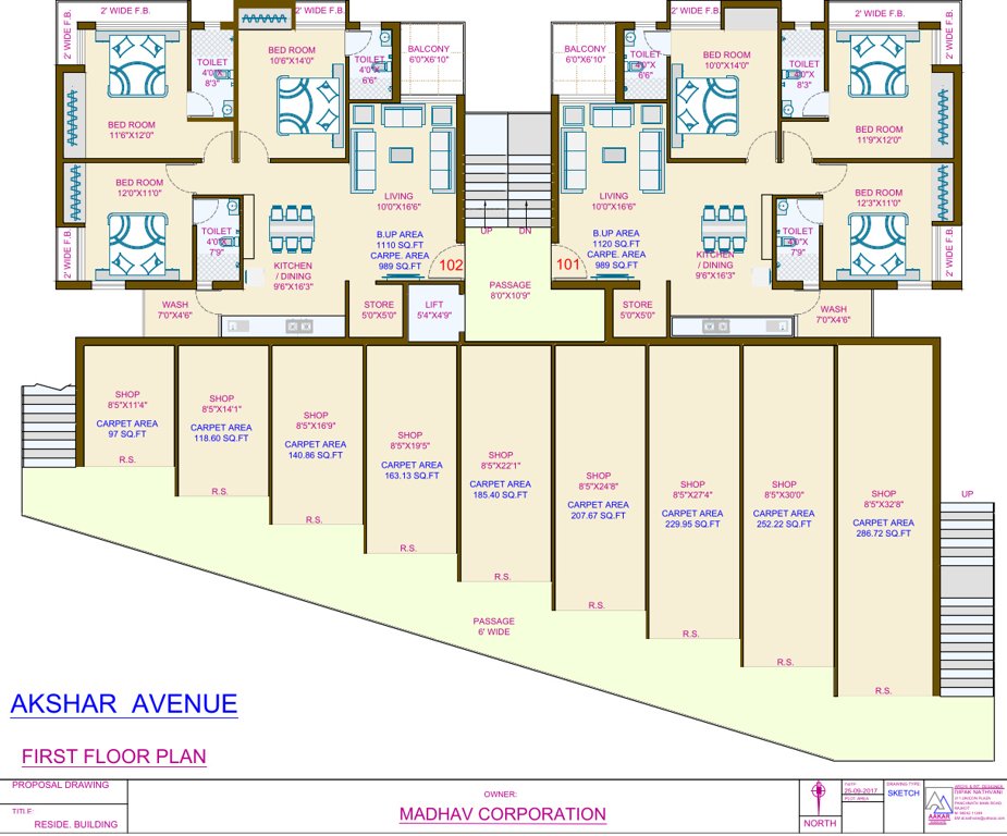 akshar avenue Tower A Cluster Plan