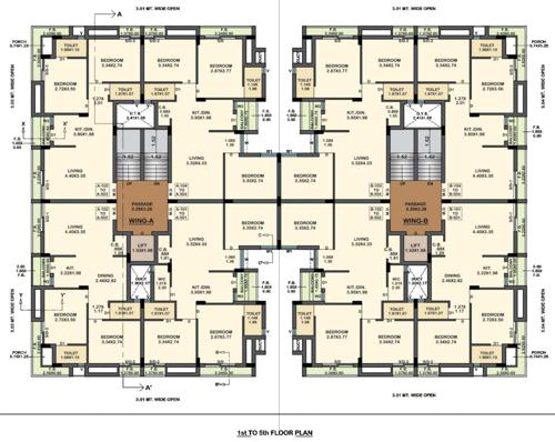  race-course-residency Tower A And B Cluster Plan from 1st to 5th Floor