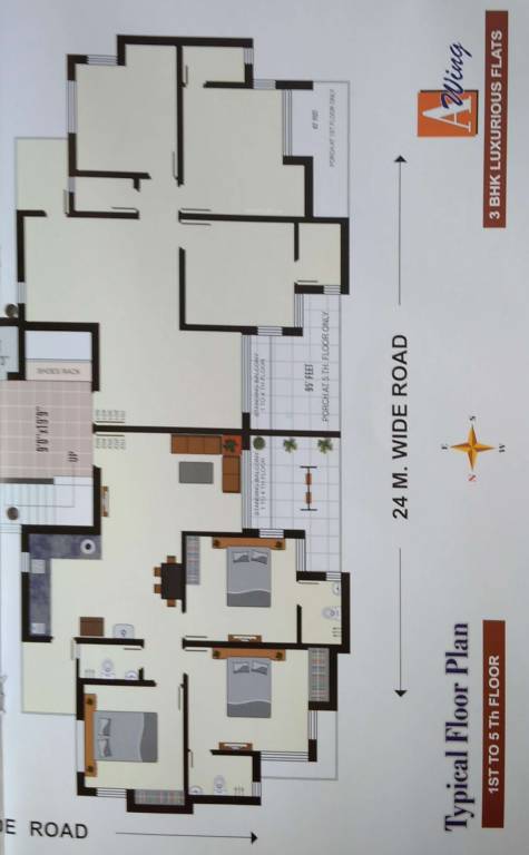 siddharth platinium Wing A Cluster Plan from 1st to 5th Floor