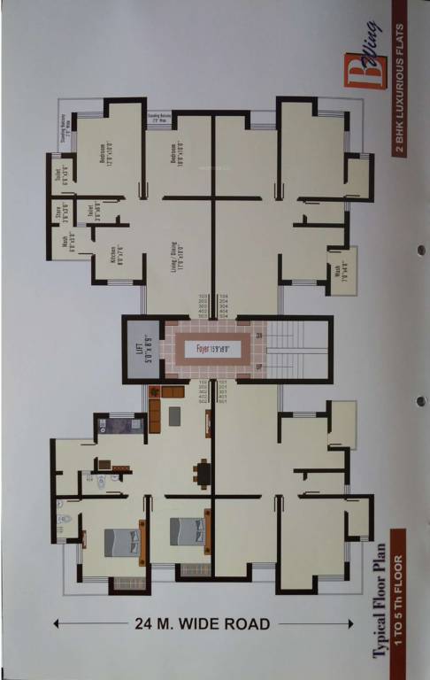 siddharth platinium Wing B Cluster Plan from 1st to 5th Floor
