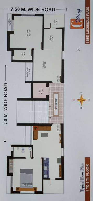 siddharth platinium Wing C Cluster Plan from 1st to 5th Floor