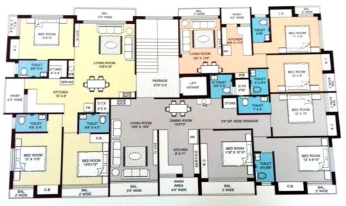 Tower A And B 2D Cluster Plan from 1st to 5th Floor krupa-nidhi Tower A And B 2D Cluster Plan from 1st to 5th Floor