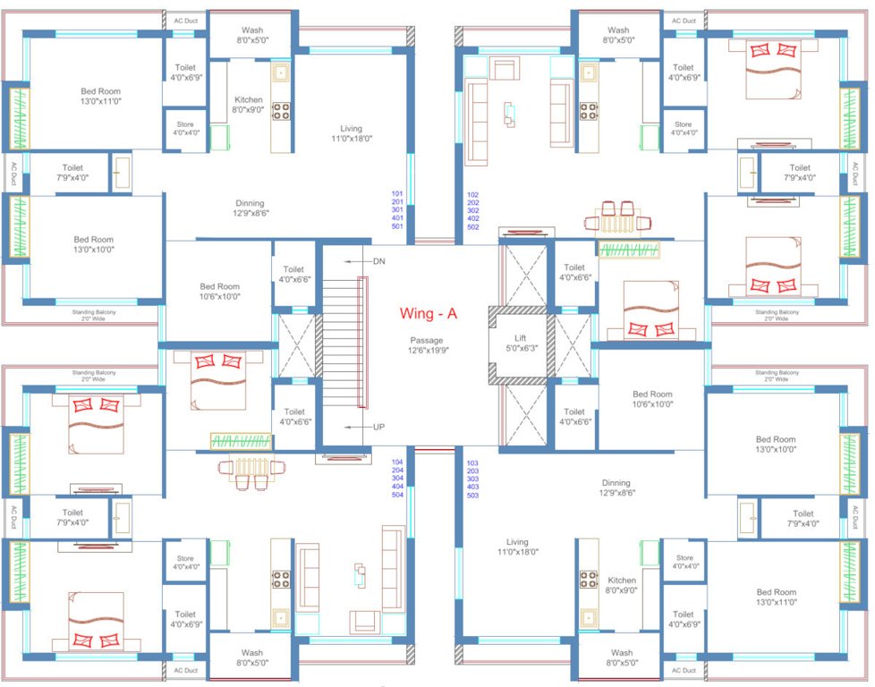  siddhi flats Tower A Cluster Plan