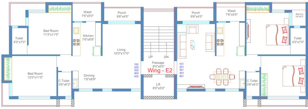  siddhi flats Tower E1 Cluster Plan