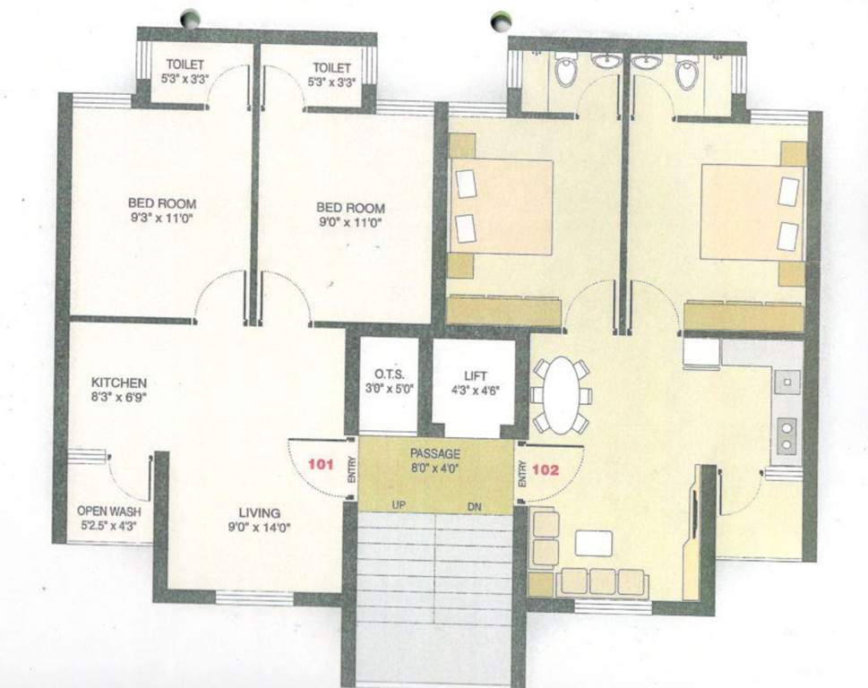 vikas hill view Tower A, B & C Cluster Plan from 1st to 4th Floor