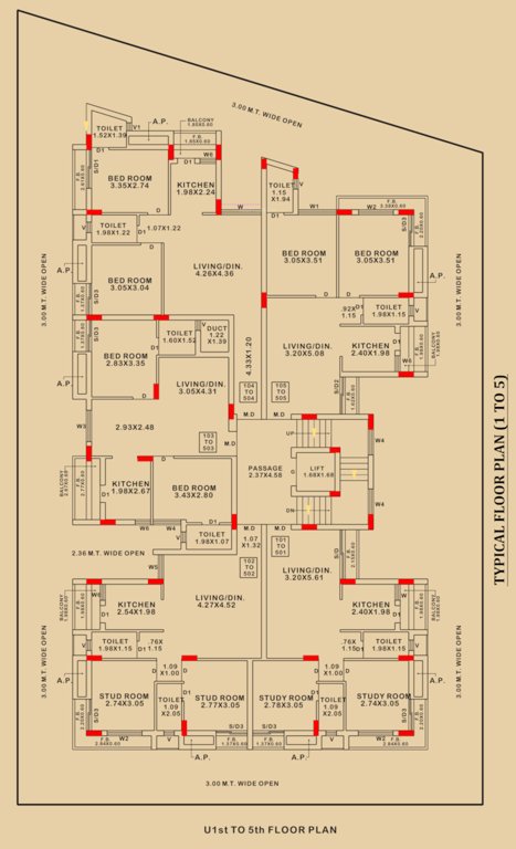  ll Sunrise II Cluster Plan from 1st to 5th Floor