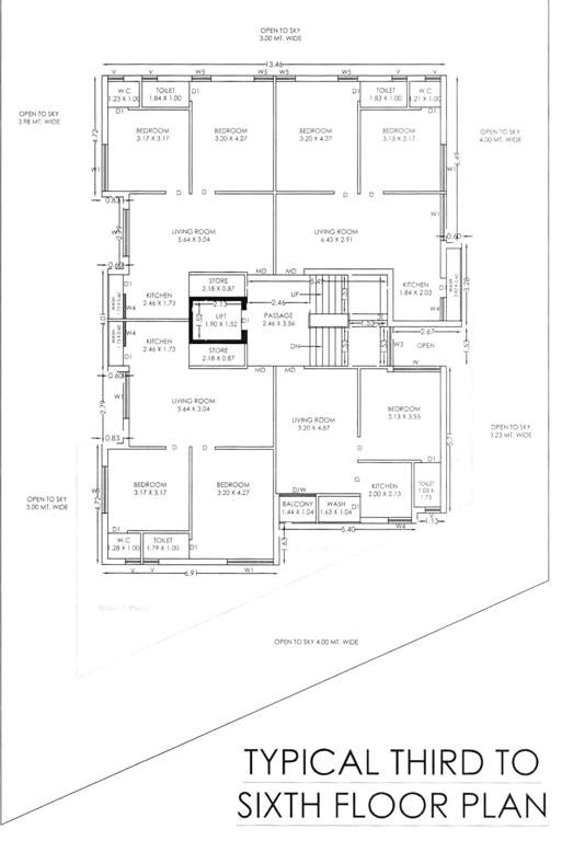  kalash 2 Kalash 2 Cluster Plan from 3rd to 8th Floor