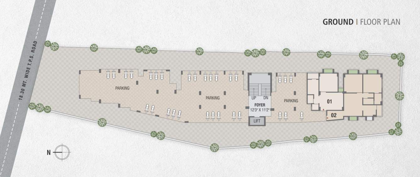  om sai apartments Om Sai Ground Cluster Plan