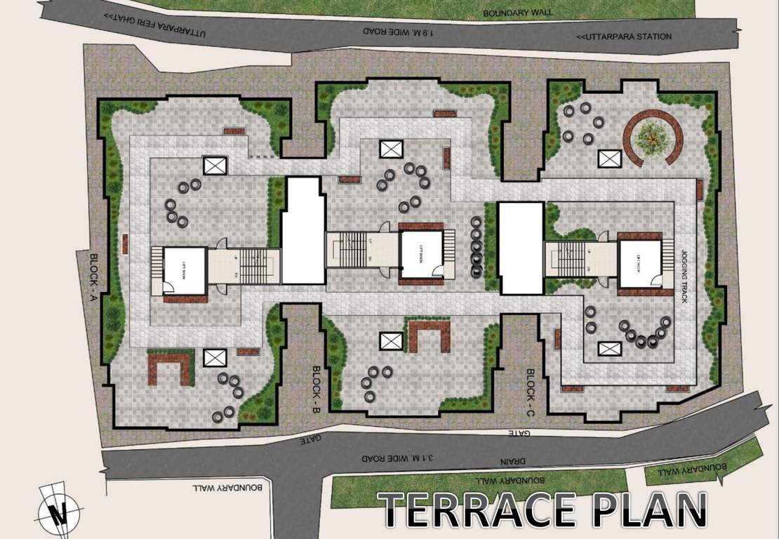  royal saroj residency Block A, B And C Cluster Plan For Terraces Floor