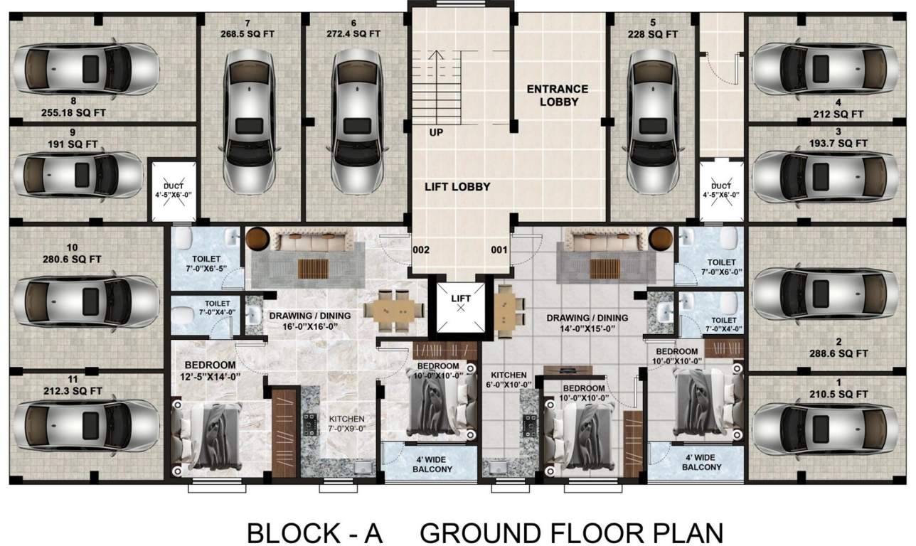  royal saroj residency Block A Cluster Plan For Ground Floor