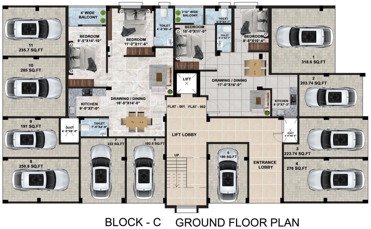  royal saroj residency Block C Cluster Plan For Ground Floor