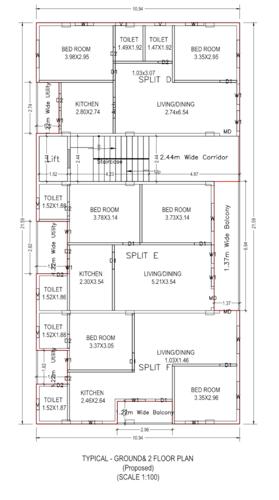  srinivasam-enclave Srinivasam Enclave Cluster Plan from ground to 5th Floor
