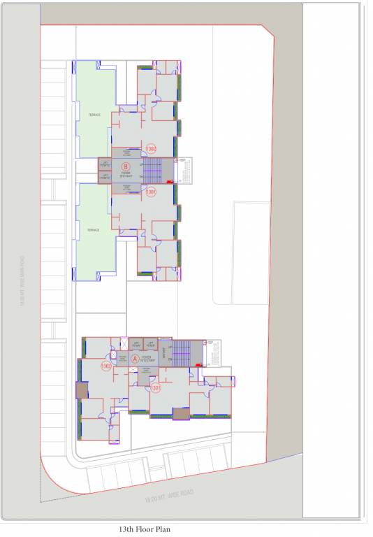  shlok elysium Tower A And B Cluster Plan for 13th Floor
