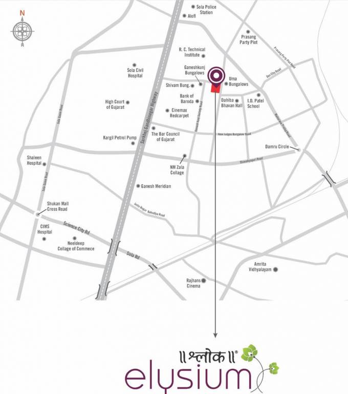  shlok elysium Location Plan