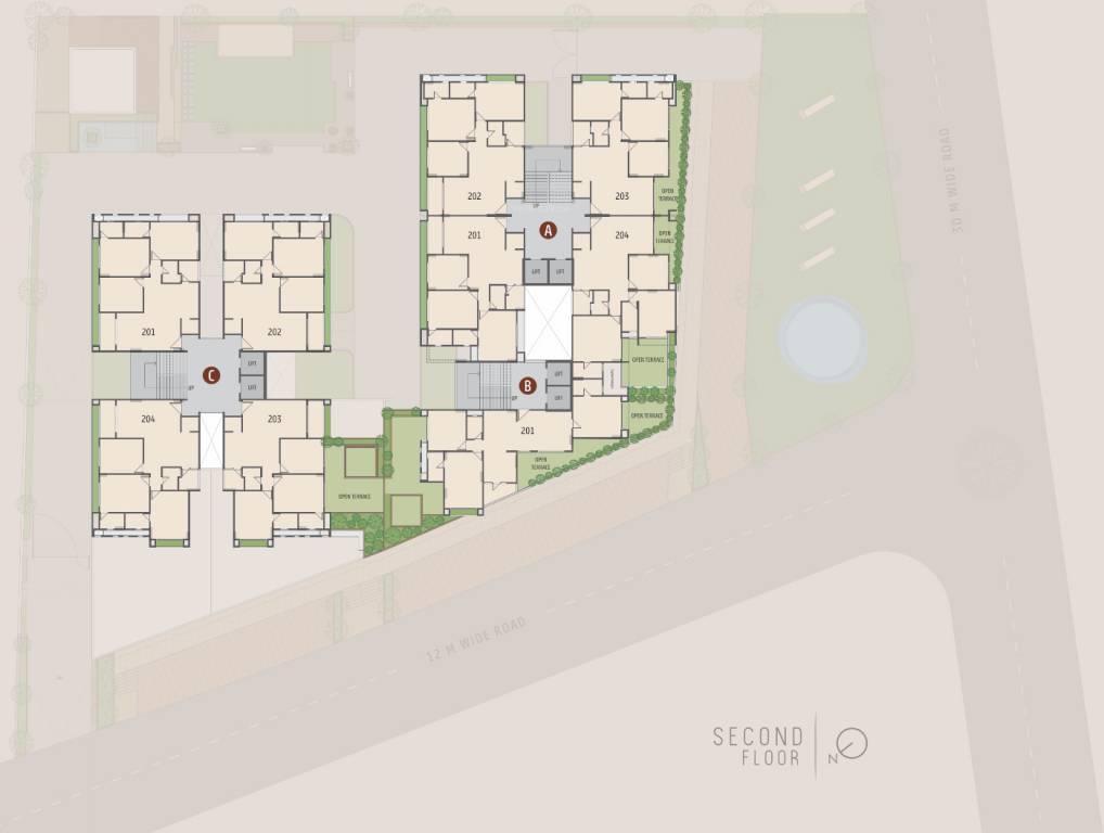 magnate luxuria Tower A, B And C Cluster Plan for 2nd Floor
