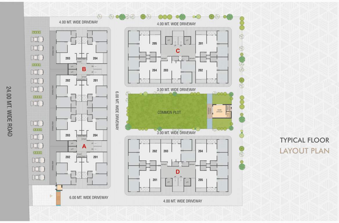  exotica A, B, C And D  Cluster Plan from 2nd to 7th Floor