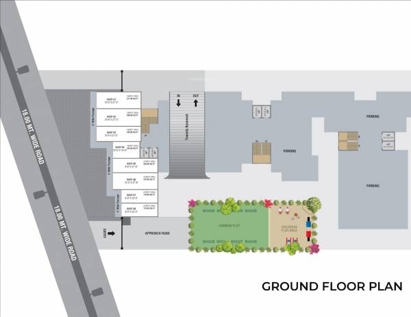  aashray-greens Tower A,B & C Cluster Plan For Ground Floor