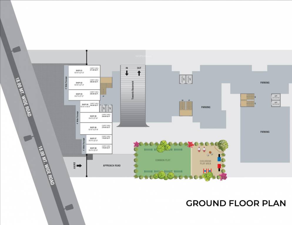  aashray greens Tower A,B & C Cluster Plan For Ground Floor