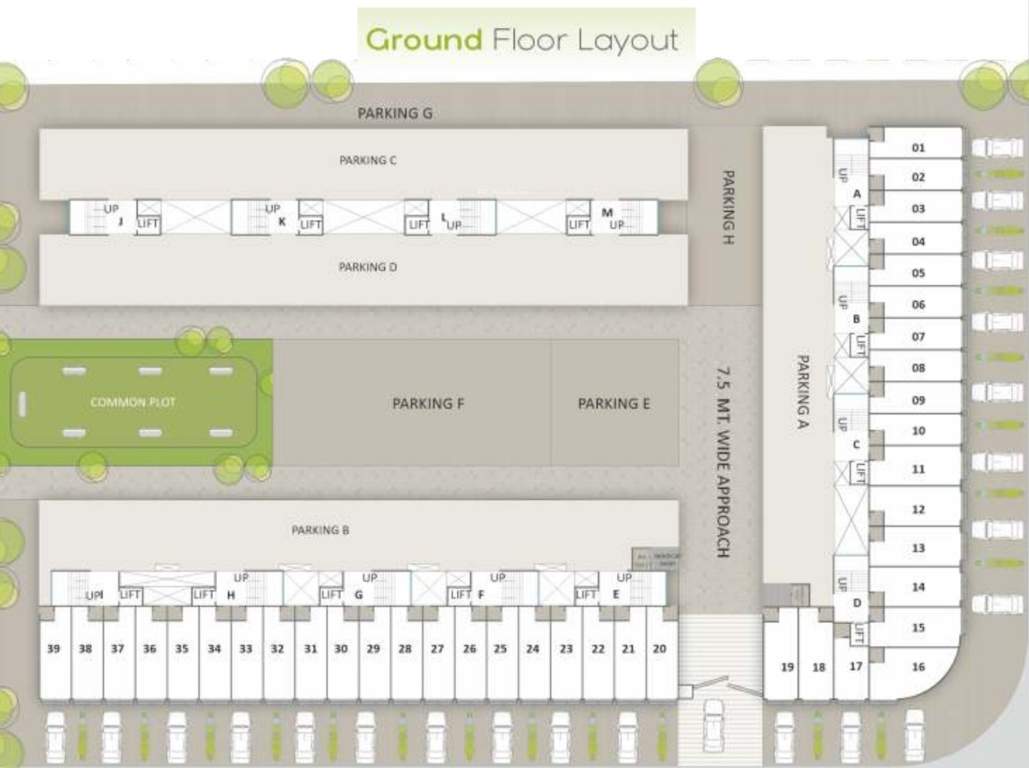  shree siddheshwar hillstone A To M Cluster Plan for ground Floor