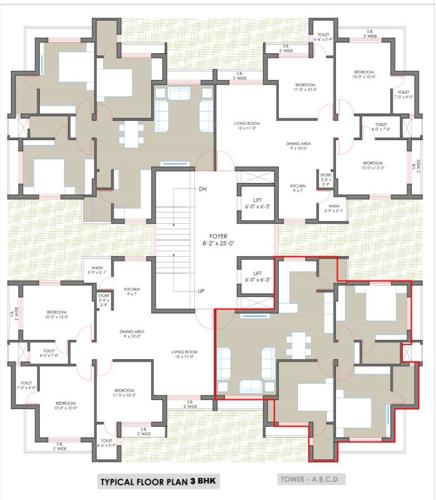 Tower A, B, C And D Cluster Plan from 1st to 15th Floor savan-surface-serena Tower A, B, C And D Cluster Plan from 1st to 15th Floor