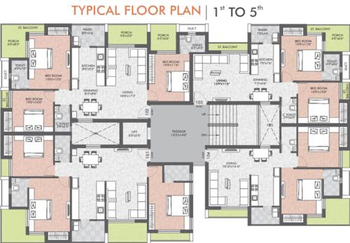 Vyanktesh Pride Cluster Plan from 1st to 5th Floor vyanktesh-pride Vyanktesh Pride Cluster Plan from 1st to 5th Floor