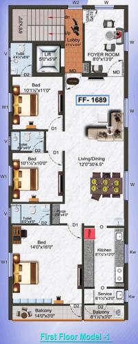  malligai-flats Malligai Flats Cluster Plan For 1st Floor