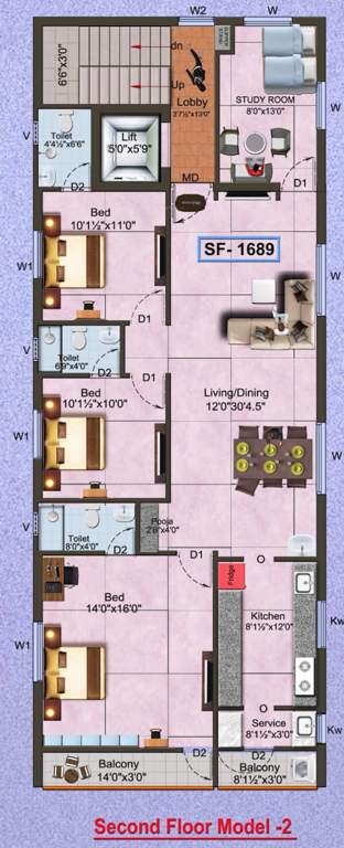  malligai flats Malligai Flats Cluster Plan For 2nd Floor