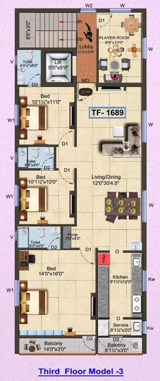  malligai flats Malligai Flats Cluster Plan For 3rd Floor