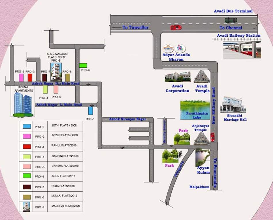  malligai flats Location Plan