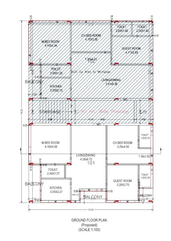  y n r arcade Y N R Arcade Cluster Plan from stilt  to 5th Floor