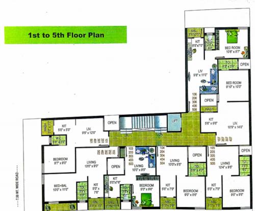  v City Vista Cluster Plan from 1st to 5th Floor