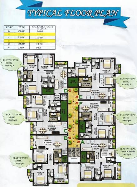  krishna-residency Krishna Residency Cluster Plan For Typical Floor