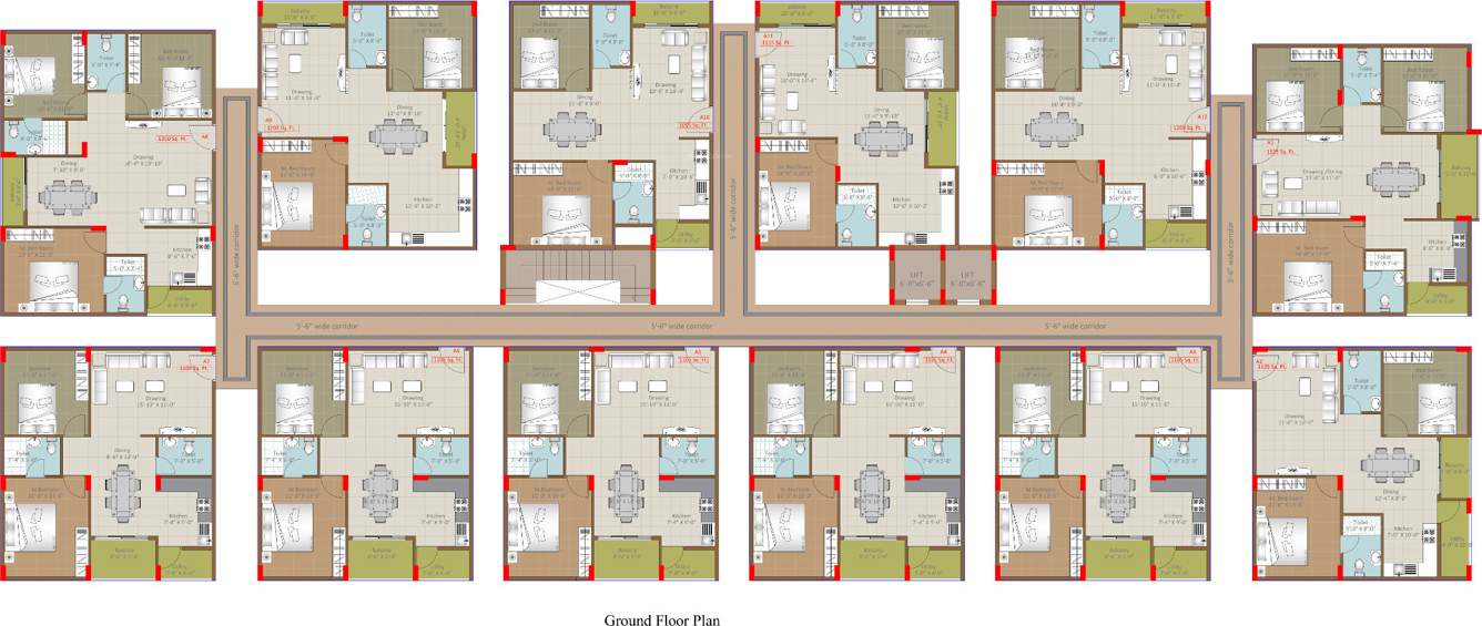  anees enclave Cluster Plan for Ground Floor