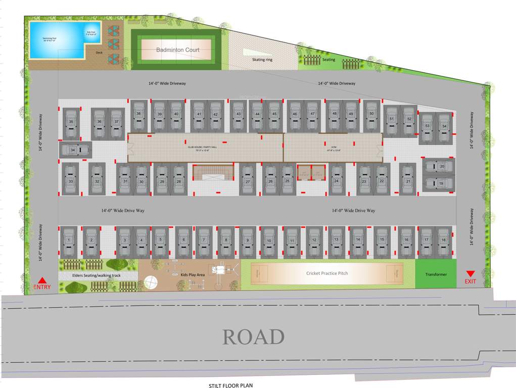  anees enclave Cluster Plan for Stilt Floor
