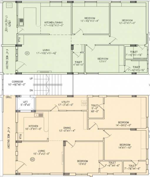  crystal Crystal Cluster Plan From Ground to 4th Floor
