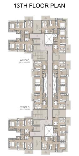  galaxy-phase-ii C And D Wing 12 To 14 Floors Cluster Plan for 13th Floor