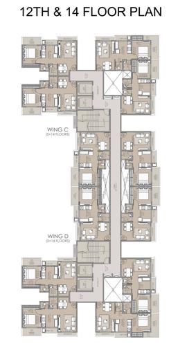  galaxy-phase-ii C And D Wing 12 To 14 Floors Cluster Plan from 12th to 14th Floor