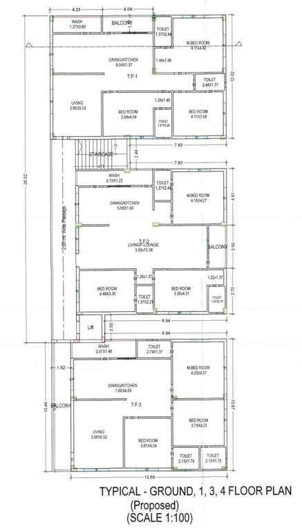 vemuri residency Vemuri Residency Cluster Plan from 1st to 5th Floor