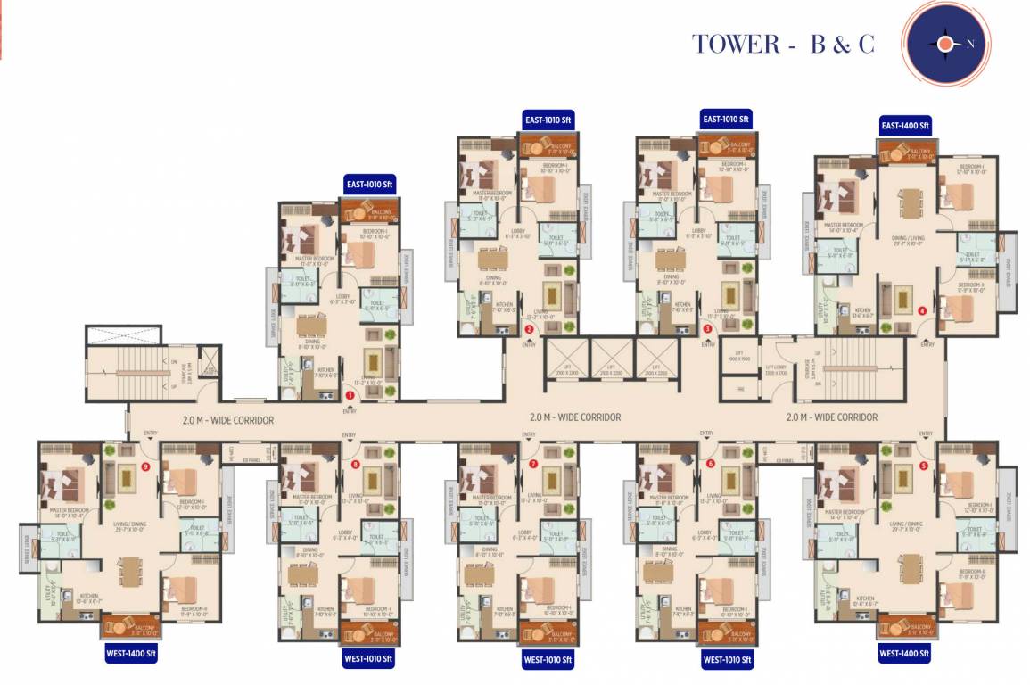  melody Tower B  and C Cluster Plan