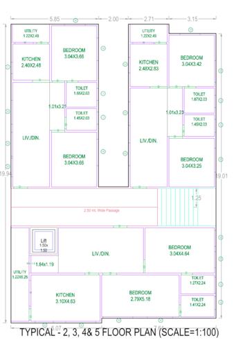  sadan-nv Sadan Nv Cluster Plan from 2nd to 6th Floor