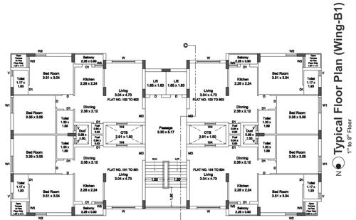  pramukh-exotica Block B1 Cluster Plan From 1st To 8th Floor
