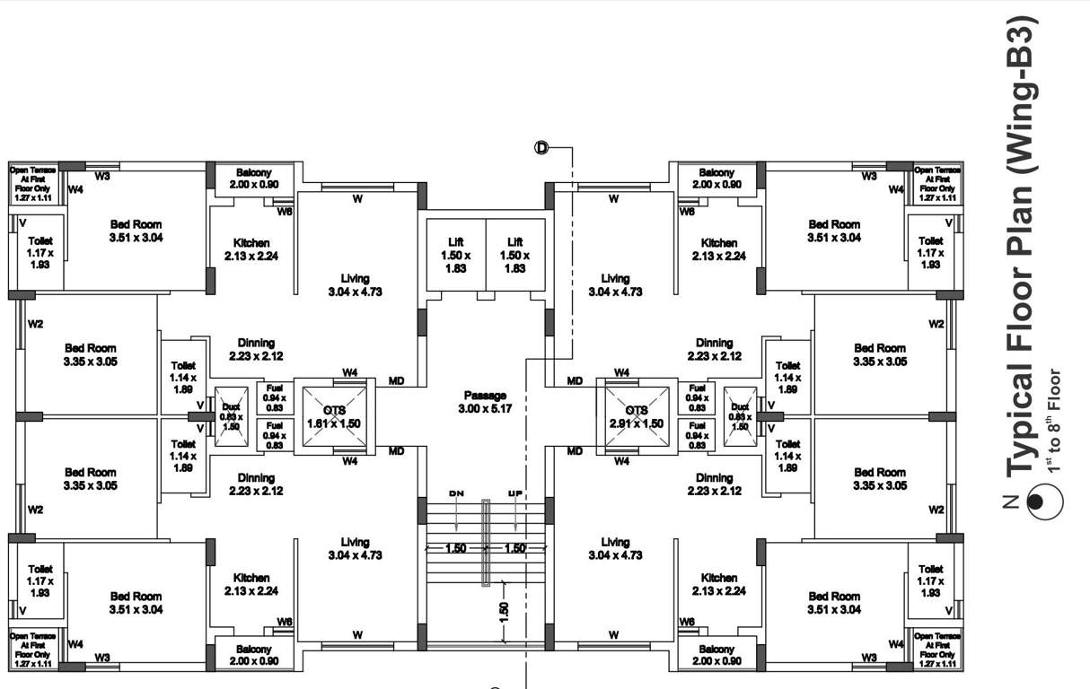  pramukh exotica Block B3 Cluster Plan From 1st To 8th Floor