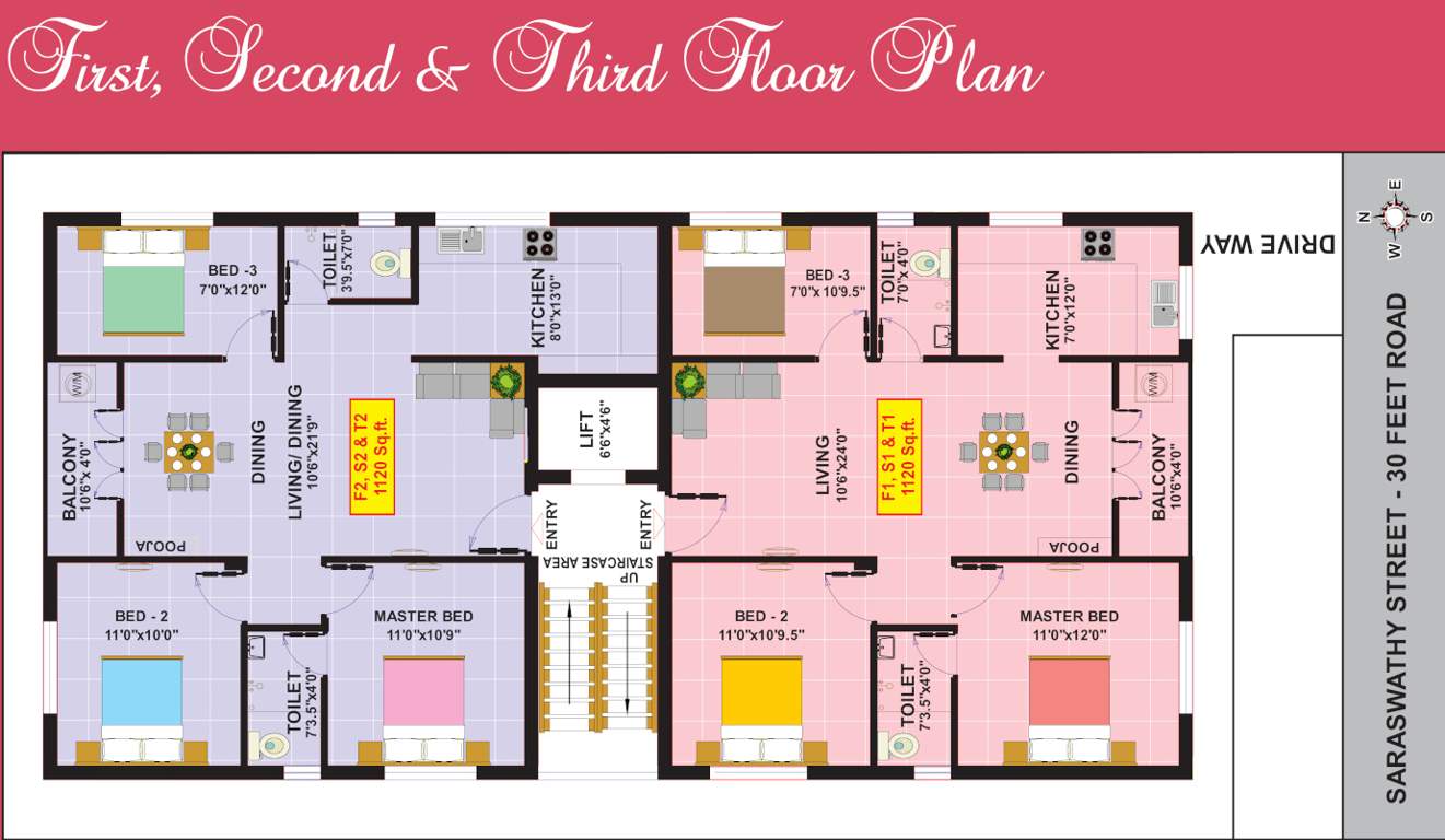  poorna Eeshani Poorna Cluster Plan from 1st to 3rd Floor