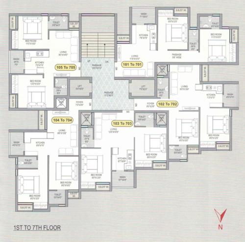  shivam-heights Shivam Heights Cluster Plan from 1st to 7th Floor