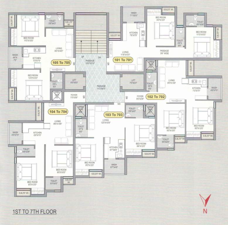  shivam heights Shivam Heights Cluster Plan from 1st to 7th Floor