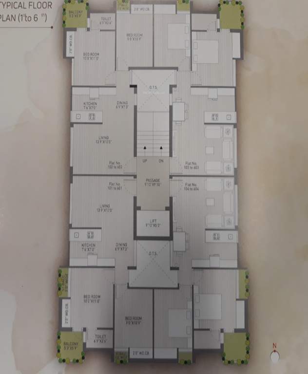  heights Darshan Heights Cluster Plan from 1st to 6th Floor